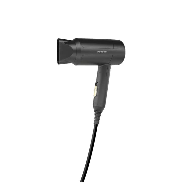 Porodo Lifestyle 1200W Foldable Hair Dryer 1.8M Cable Black - شسوار الشعر القابل للطي 1200 واط من بورودو