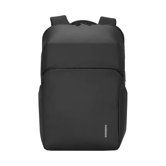 Porodo Lifestyle Water-Resistant PU Backpack with USB-C Port Black - حقيبة ظهر لايف ستايل مقاومة للماء مصنوعة من البولي يوريثان مع منفذ تايب سي من بورودو لون اسود