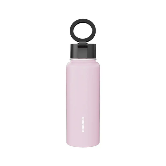 Porodo Lifestyle Magsafe Bottle 1L Pink - مطارة بسعة 1 لتر مع ستاند ماك سيف للهاتف من بورودو لون وردي