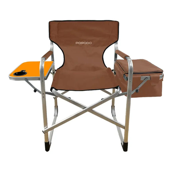 Porodo Lifestyle Outdoor Folding Aluminum Chair with Side Table and Cup Holder - كرسي خارجي قابل للطي من الالومنيوم مع طاولة جانبية وحامل اكواب وبقوة تحمل 120 كجم من بورودو