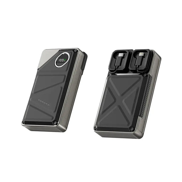Porodo 20000mAh  Powerbank 2xType-C, USB A and Type C and Digital Display BLACK - باوربنك 20000 ملي امبير 22.5 واط مع شاشة رقمية من بورودو اسود