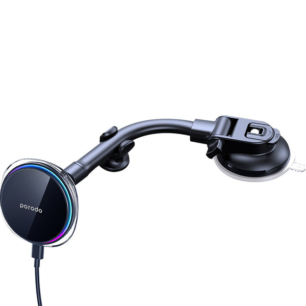 Porodo Semi conductor magsafe charging holder Black - ستاند سيارة ماك سيف بتقنية التبريد من بورودو اسود