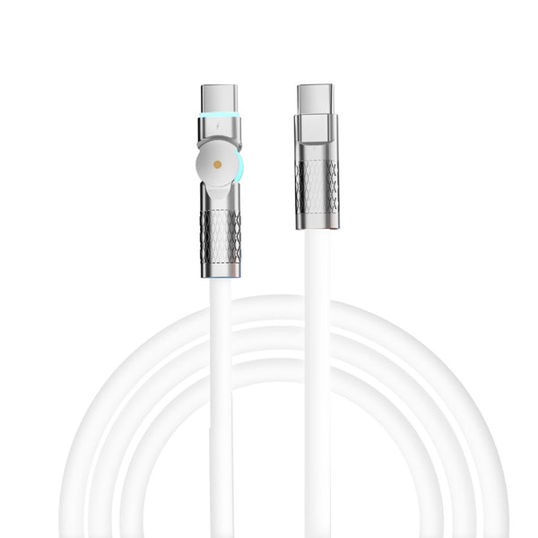 Porodo Single Head Rotating  Cable PD 100W Type- C to Type- C 100W 1M White - كيبل تايب سي ايفون 100 واط 1 متر من بورودو ابيض