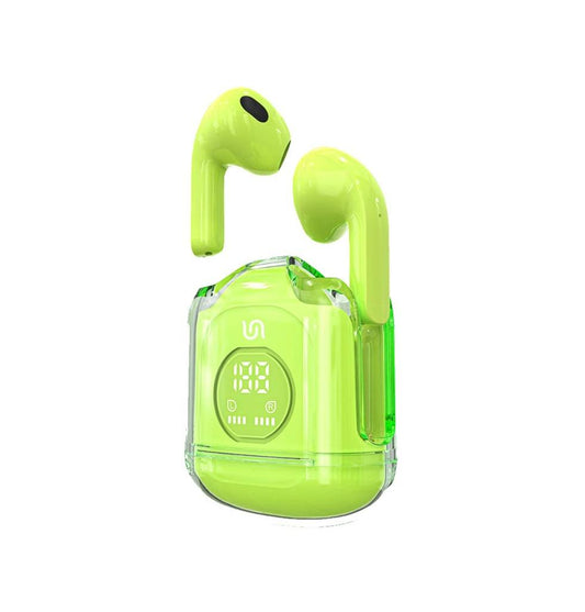 Porodo Soundtec TWS Earbuds with Display and Intelligent touch control Green - سماعات بلوتوث مع شاشة وتحكم باللمس الذكي من بورودو اخضر