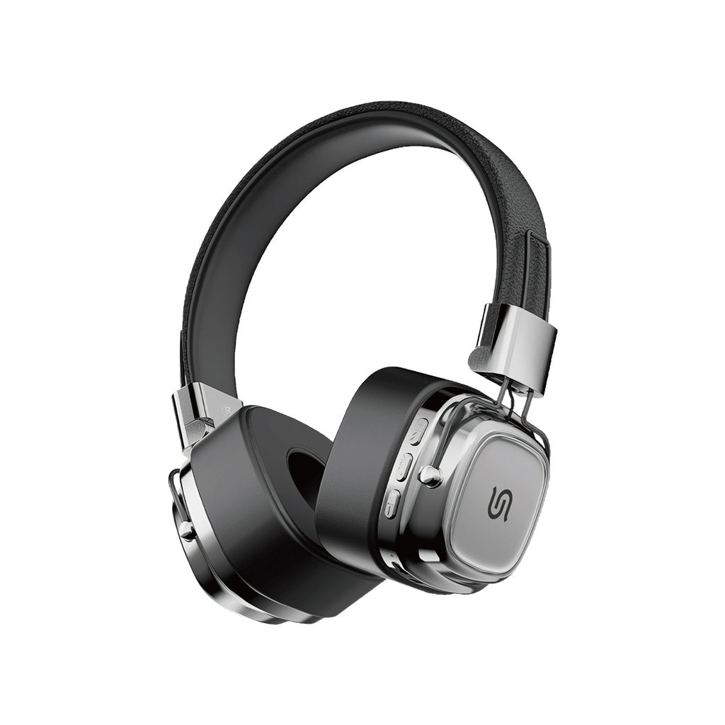 Porodo Soundtec Vintage Headphone Black/Silver - سماعات بلوتوث هيدسيت من بورودو اسود/سلفر