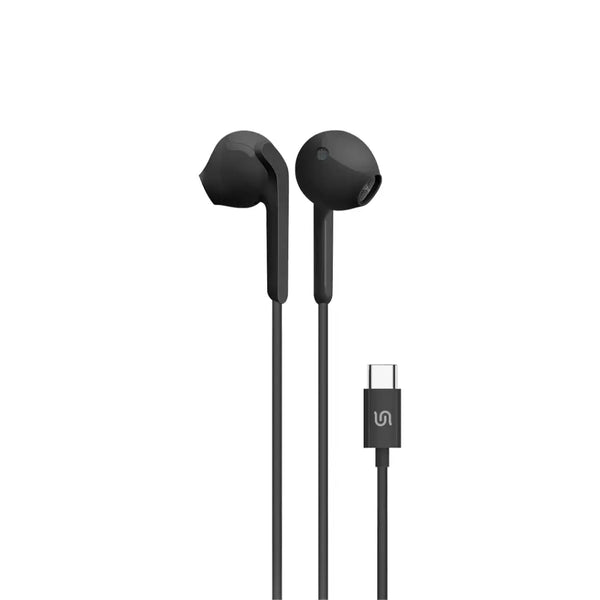 Porodo Soundtec Metal Earphones 14mm Type C Black - سماعات تايب سي سلكية من بورودو اسود