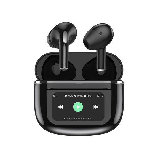 Porodo Soundtec Wonder TWS Earphone with Touch Screen Black -  سماعات بلوتوث مع شاشة تعمل باللمس من بورودو اسود