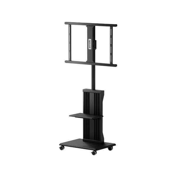 Porodo 32″-75″ TV Floor Stand With Wheels Black– ستاند تلفزيون ارضي بعجلات مقاس 32 بوصة - 75 بوصة من بورودو