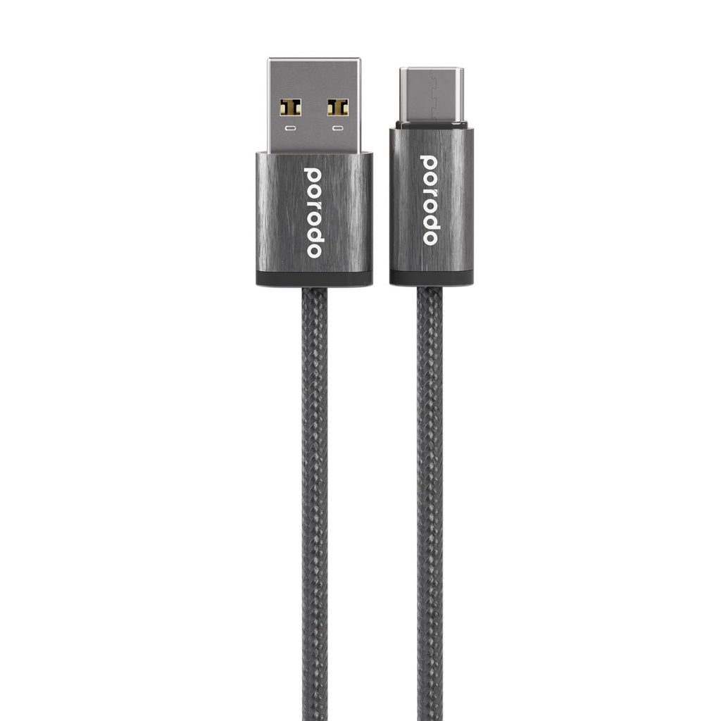 Porodo Woven 3A USB-A to Type-C Cable 1.2M - كيبل يو اس بي تايب سي من بورودو