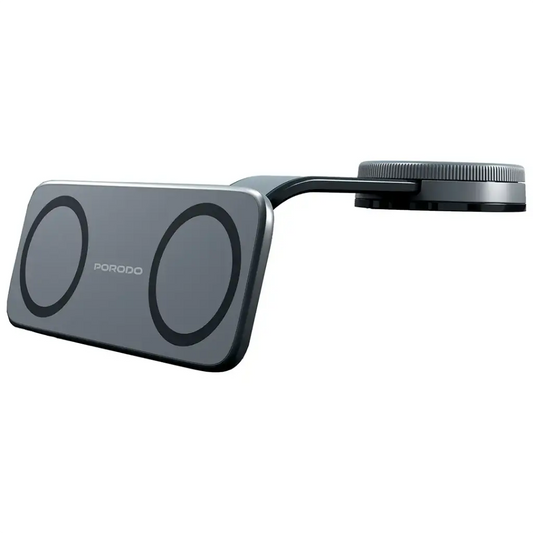 Porodo Vacuum & Adhesive Magnetic Car Mount Black - ستاند سيارة مغناطيسي شفط ولصق من بورودو اسود