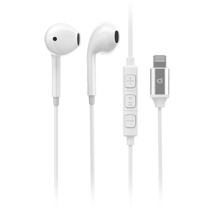 Powerology Stereo MFi Lightning Earphones 1.2M White - سماعات لايتننغ سلكية 1.2 متر من باورولوجي ابيض