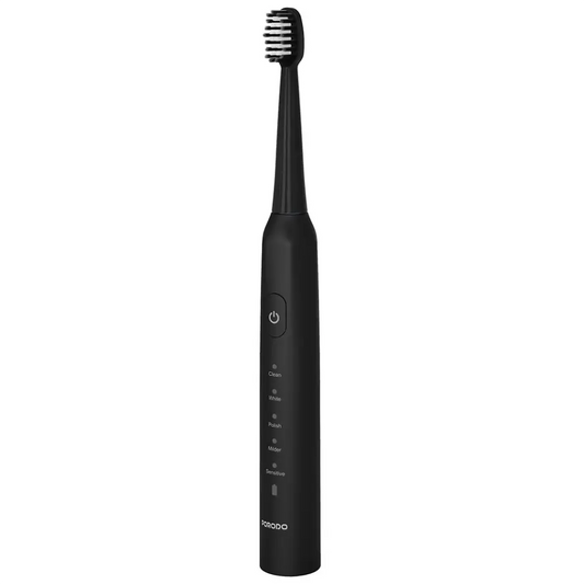 Porodo Lifestyle W-Sonic Electric Toothbrush W-Shaped Brush Head Black - فرشاة اسنان كهربائية من بورودو لون اسود