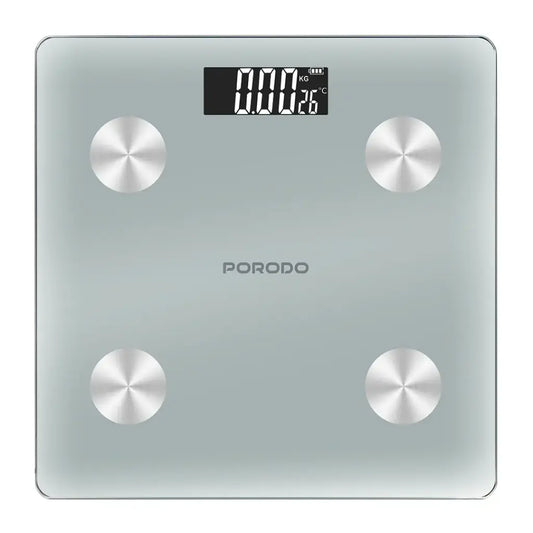 Porodo Lifestyle Gravis Smart Body Fat & BMI Scale
 (AAA batteries) White - ميزان ذكي للدهون ومؤشر كتلة الجسم من بورودو ابيض