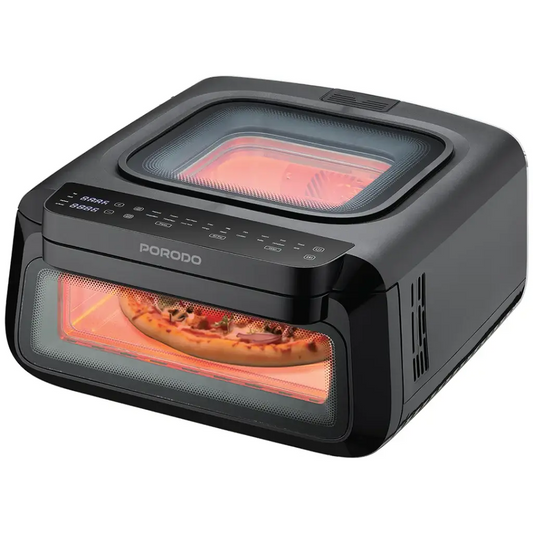 Porodo Lifestyle 3-in-1 13L Pizza Air Fryer Oven Black - فرن وقلاية هوائية 13 لتر 3 في 1 لتحضير البيتزا من بورودو اسود