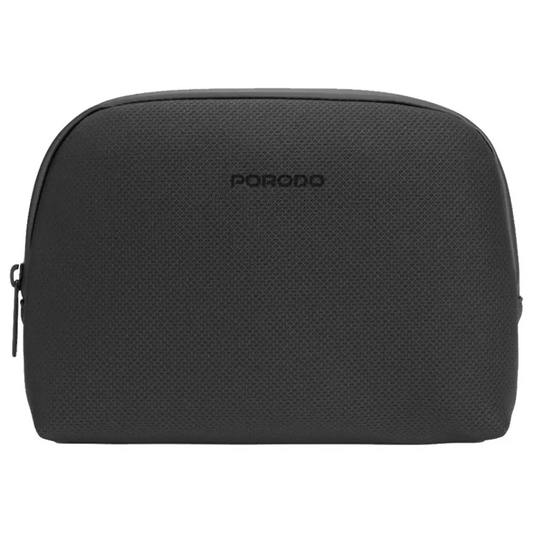 PORODO LIFESTYLE POUCH WITH HANDLE BLACK - حقيبة يد للاكسسوارات مع مقبض من بورودو اسود