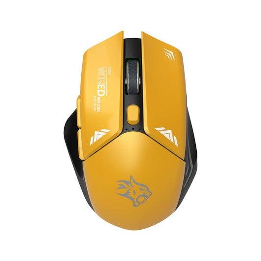 Porodo Gaming 2in1 2.4G Wireless Mouse DPI 1600 Yellow - ماوس لاسلكي للالعاب من بورودو اصفر