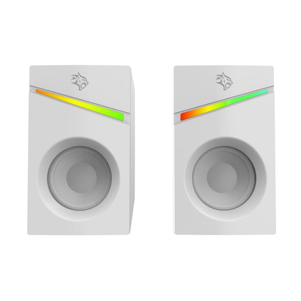 Porodo Gaming Speakers Wired 1.1m RGB White  - سبيكر كمبيوتر سلكي للالعاب 6 واط من بورودو