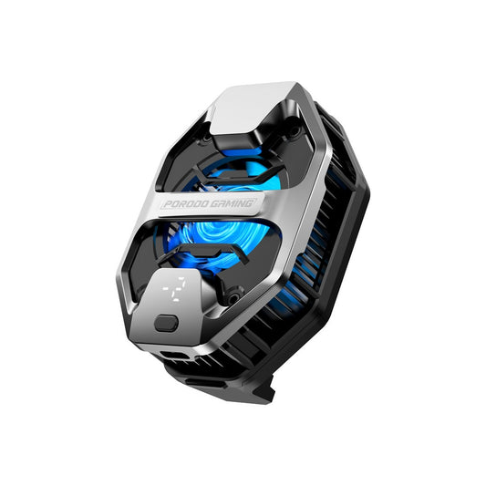 Porodo Gaming LED Display phone Cooler Grey - مبرد هاتف للالعاب مع شاشة LED من بورودو