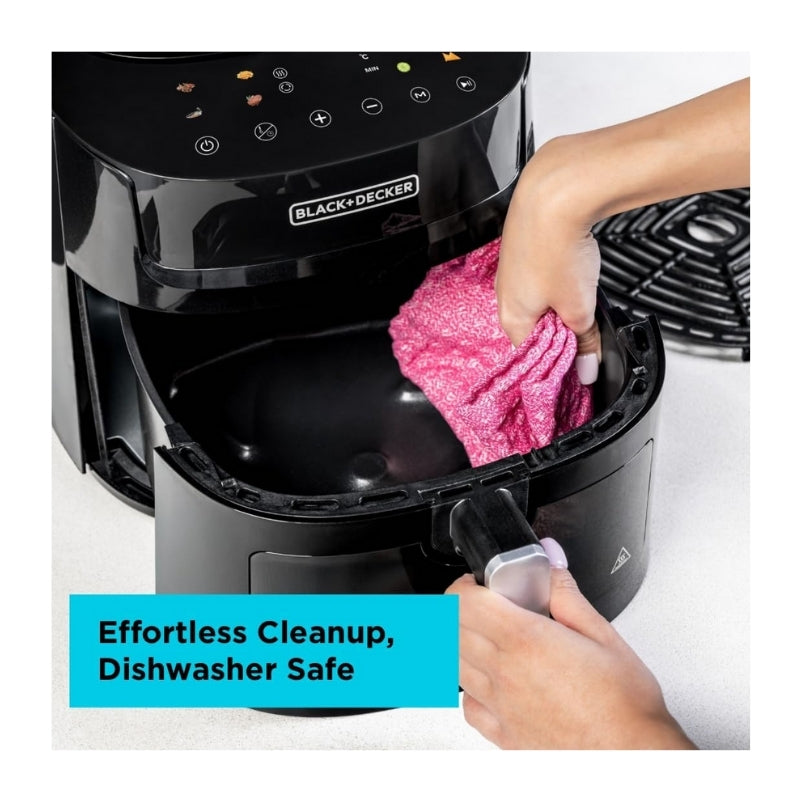 Black&Decker AF7210-B5 DIGITAL AEROFRY WITH WINDOW 7.2L - قلاية هوائية رقمية بسعة 7.2 لتر وبقوة 1800 واط مع نافذة من بلاك اند ديكر