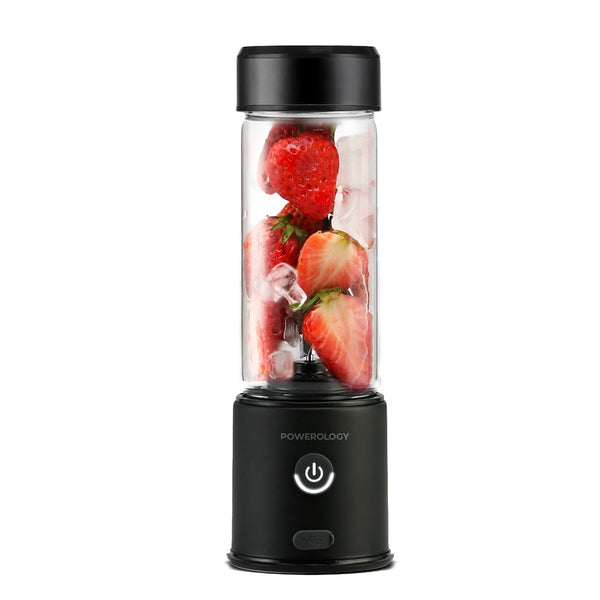 Powerology New 6-Blade Portable Juicer 450mL 126W Black - خلاط محمول 450 مل 126 واط من باورولوجي