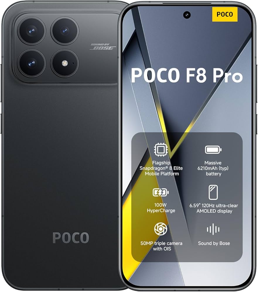 POCO F8 Pro 12/512 Black - بوكو اف 8 برو 512/12 جيجابايت اسود