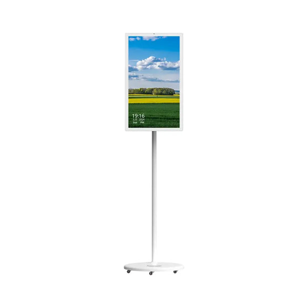 Powerology 32" Touch Screen Monitor 60Hz 128GB Dual 2.4G+5G WiFi with Stand White - تابلت ذكي 32 بوصة 60 هرتز وبذاكرة 128 جيجابايت مع ستاند متحرك من باورولوجي