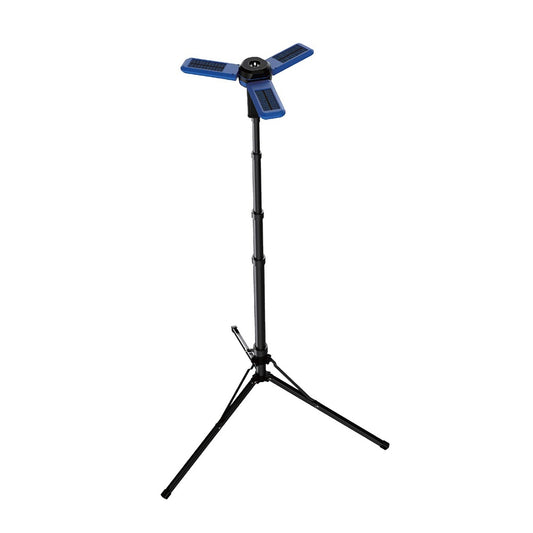 Powerology Camping Solar Foldable Tripod LED Light IPX4 3.7V 2600mAh Blue - مصباح التخييم الشمسي مع ستاند ثلاثي القوائم قابل للطي من باورولوجي ازرق
