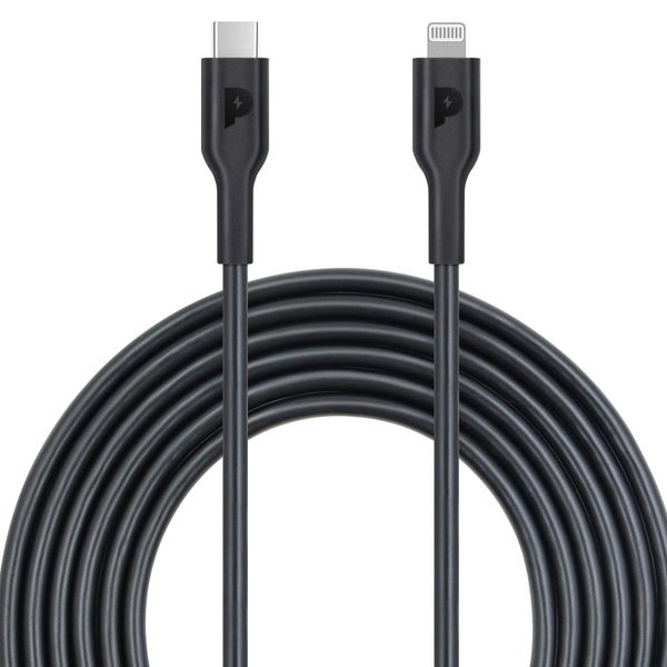 Powerology Type-C to Lightning Cable 2M PD 60W Black -  كيبل تايب سي ايفون 60 واط 2 متر من باورولوجي اسود