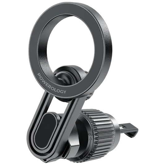 Powerology SnapMount Magsafe Car Holder Black - ستاند سيارة مغناطيسي بفتحة التبريد من باورولوجي اسود