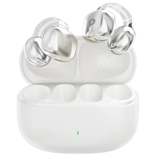 Powerology OWS Earbuds with Titanium Drivers +Silicon Mic + 3C Fast Charging White - سماعات بلوتوث من باورولوجي ابيض