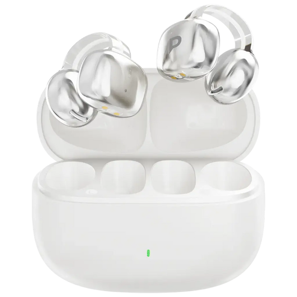 Powerology OWS Earbuds with Titanium Drivers +Silicon Mic + 3C Fast Charging White - سماعات بلوتوث من باورولوجي ابيض