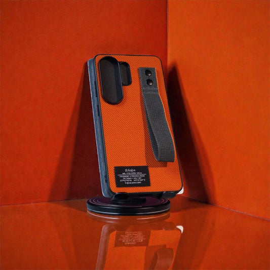 KAJSA MILITARY COLLECTION STRAPS BACK CASE-S26 ULTRA ORANGE - كفر سامسونج اس 26 الترا برتقالي من كاجسا