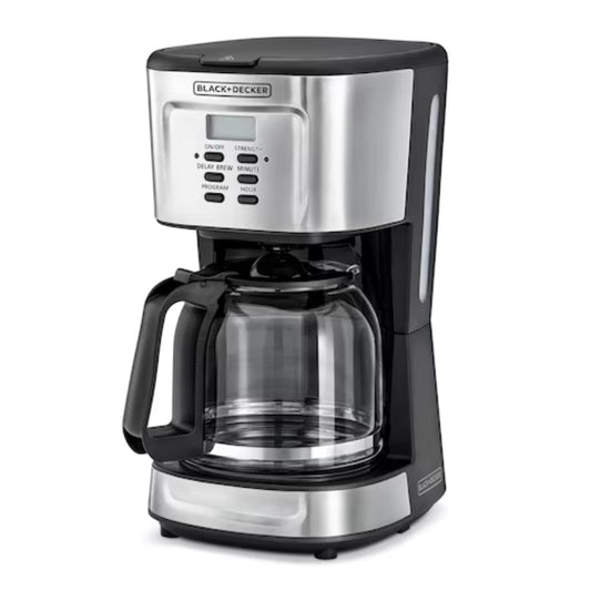 Black&Decker DCM85-B5 12 cup coffee maker 900W black/silver -ماكنة تحضير القهوة بسعة 12 كوب وبقدرة 900 واط من بلاك اند ديكر