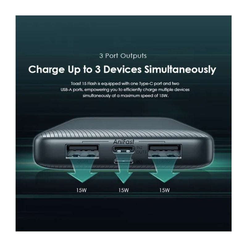 Oraimo Toast 15 Flash 10000mAh Fast Charging Power Bank - باوربنك 10000 ملي امبير من اورايمو