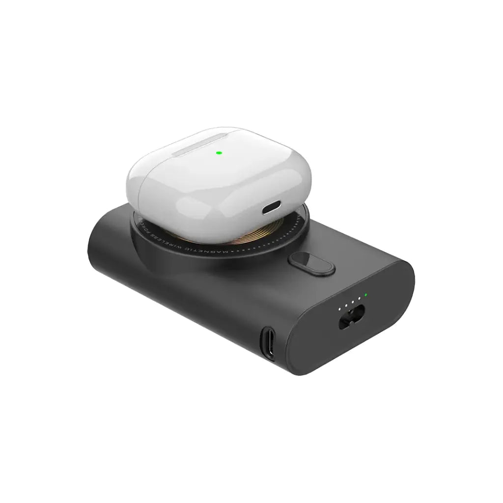 Porodo 40W Portable Transparent 3-in-1 MagSafe Wireless Charging Power Bank 5200mAh Black - باوربنك 3 في 1 5200 ملي امبير 20 واط من بورودو اسود