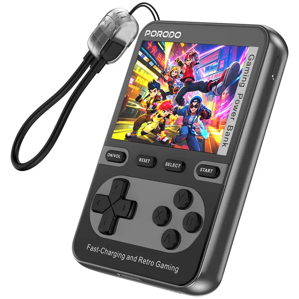 Porodo Gaming Arcadevolt 10000mAh MagSafe POWERBANK Black - باوربنك 10000 ملي امبير للالعاب ماك سيف من بورودو اسود