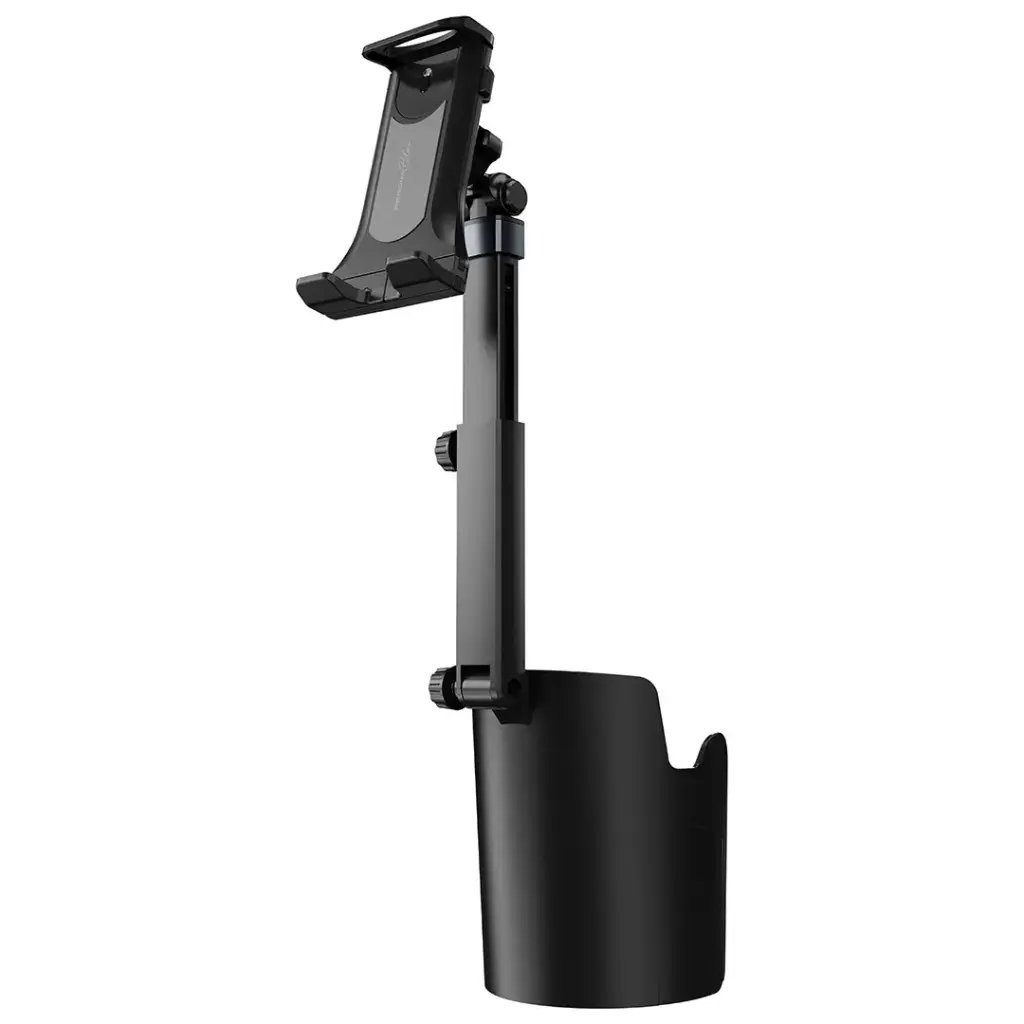 Porodo Blue Car Cup Phone Holder with Extended Length Black - ستاند سيارة مع حامل اكواب من بورودو لون اسود