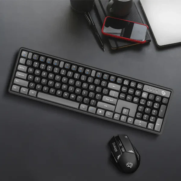 Porodo Gaming 2.4G and BT Keboard with Mouse DPI 1600 Grey/B - كيبورد وماوس لاسلكيين للالعاب من بورودو