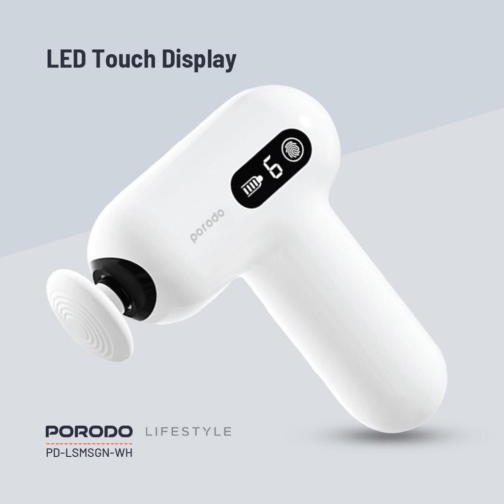 Porodo Lifestyle Mini Massage Gun with 4 Head  - جهاز مساج صغير 15 واط من بورودو