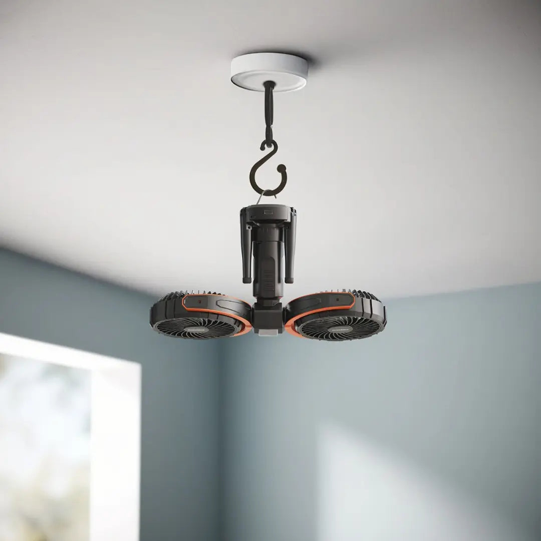 Porodo Lifestyle 18W 360  Multifunctional Adjustable Fan with Lights and Tripod - مروحة متعددة الوظائف قابلة للتعديل 360 درجة مع أضواء وحامل ثلاثي القوائم من بورودو