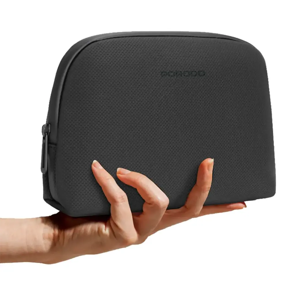 PORODO LIFESTYLE POUCH WITH HANDLE BLACK - حقيبة يد للاكسسوارات مع مقبض من بورودو اسود