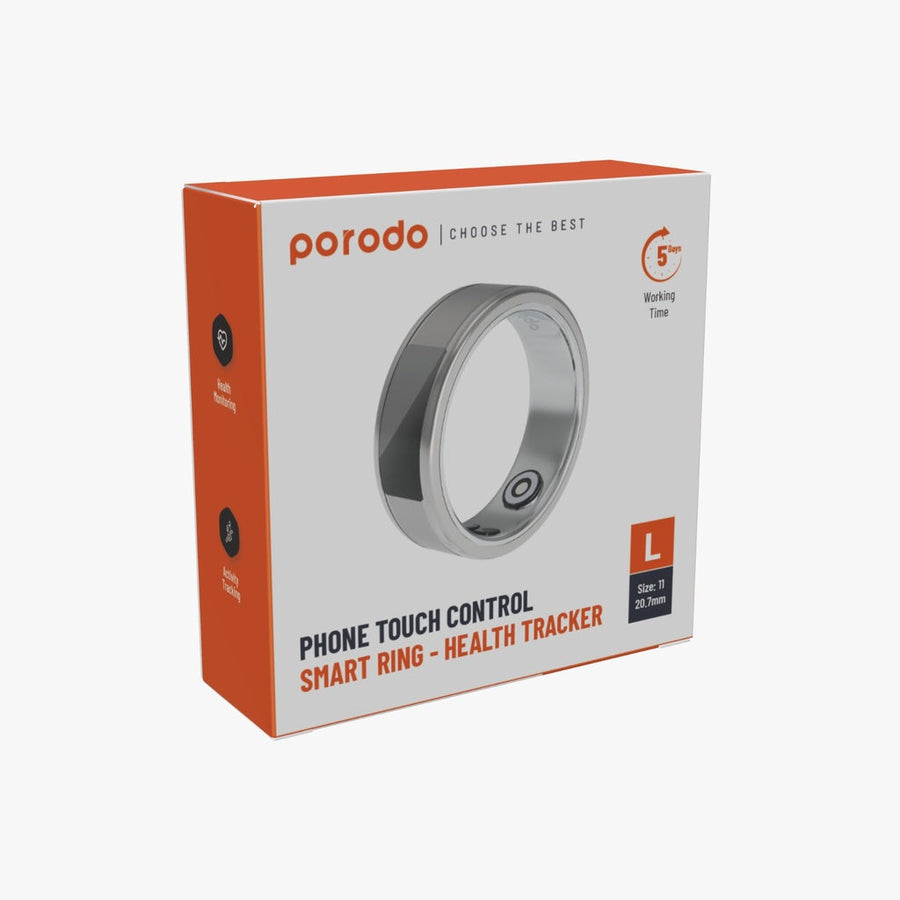 Porodo Wearable Smart Ring with Touch Function – خاتم ذكي مع وظيفة اللمس للرجال من بورودو اسود