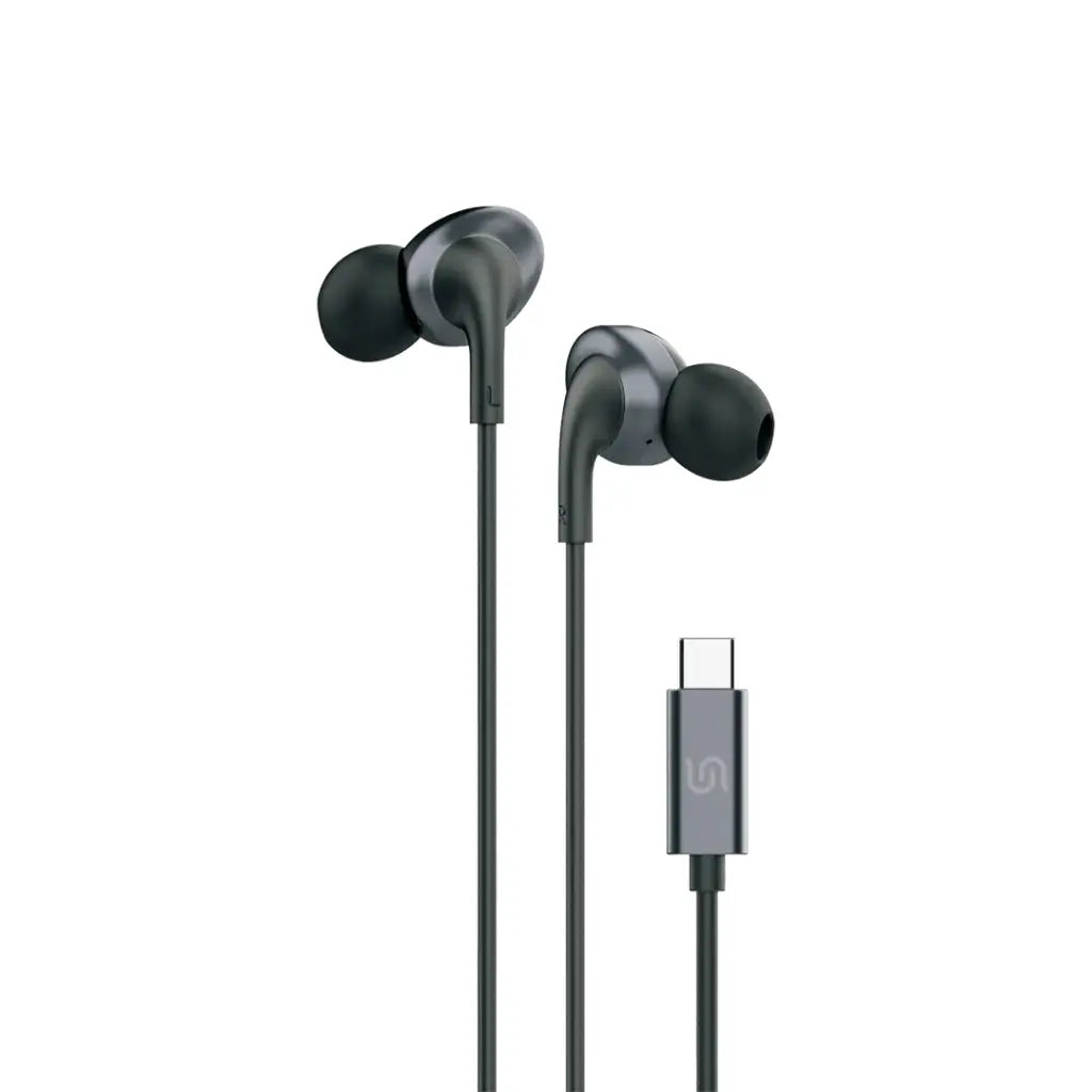Porodo Soundtec Metal Earphones 10mm Type C Black - سماعات تايب سي سلكية 10 ملم من بورودو اسود
