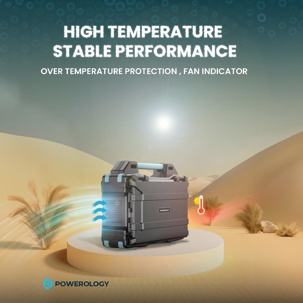 Powerology Portable Solar Power Generator 284Wh 300W QC 76800MAH -  مولد طاقة شمسية محمول 76800 ملي امبير 300 واط من باورولوجي