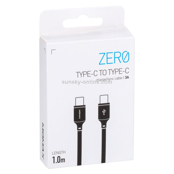 MOMAX ZERO CABLE  USB-C-C 1M BLACK -كيبل تايب سي تايب سي 60 واط من موماكس