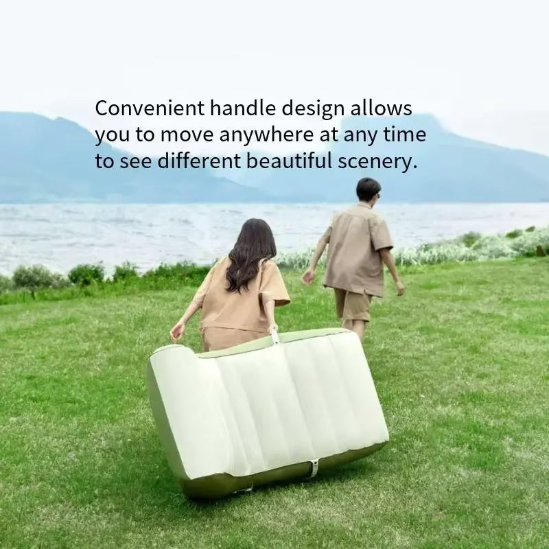 8H AUTOMATIC SOFA BED AIR CUSHION KOMORI GREEN - سرير هوائي ذكي قابل للشحن التلقائي يتحمل وزن حتى 150 كغم