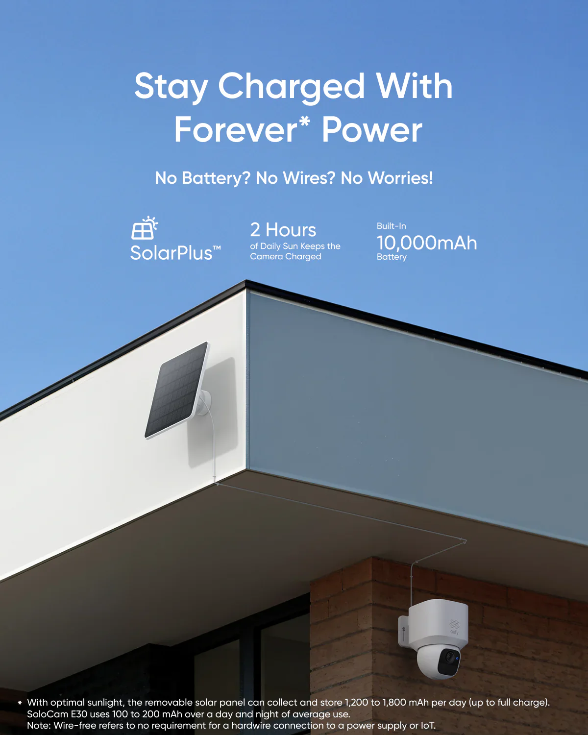 Anker eufy SoloCam E30 White - كاميرا منزلية خارجية ذكية تعمل بالطاقة الشمسية من انكر