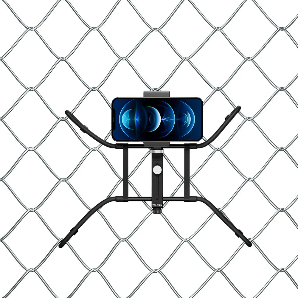 TELESIN Adjustable Universal Fence Mount for Action Cameras/ Phones - ستاند للكاميرات والهواتف الذكية على الاسوار قابل للتعديل من تيليسن
