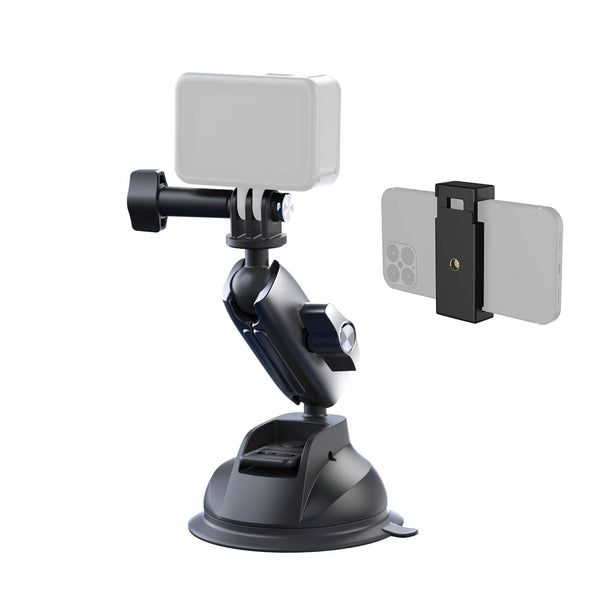 TELESIN Aluminum Alloy Camera Suction Cup Mount - ستاند للكاميرا والهاتف بالشفط المغناطيسي من تيليسن