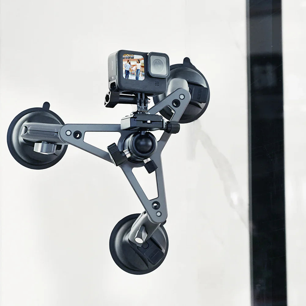 TELESIN Three-Arm Suction Mount - ستاند كاميرا بالشفط المغناطيسي ثلاثي القوائم من تيليسن